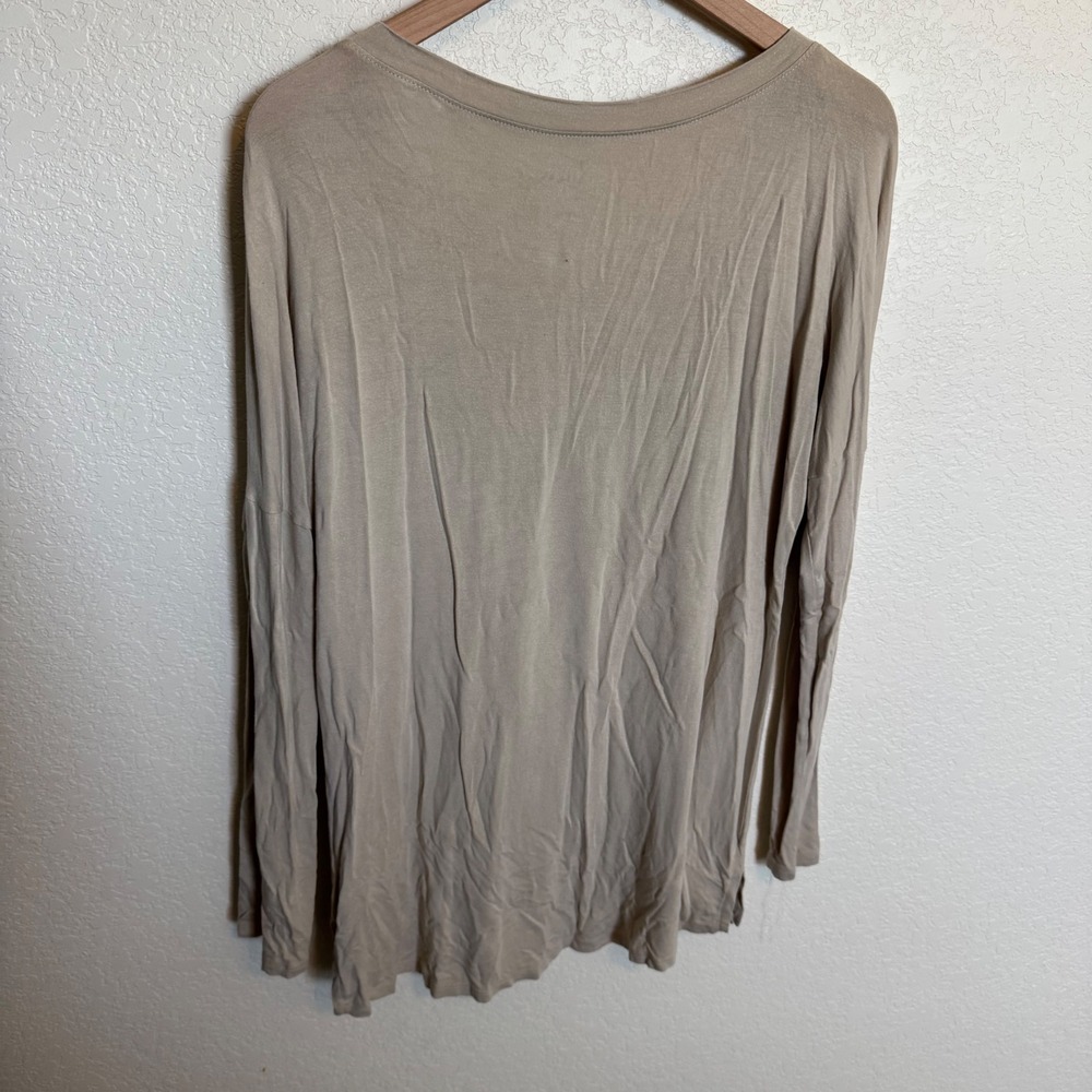 Western Boho Rhinestone Rock 47 by Wrangler Long Sleeve Tee Medium Tan‎ - Picture 3 of 5